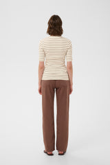 InWear DagnaIW Striped T-Shirt 30107269 Col. Vanilla / Coffee Quartz Stripe
