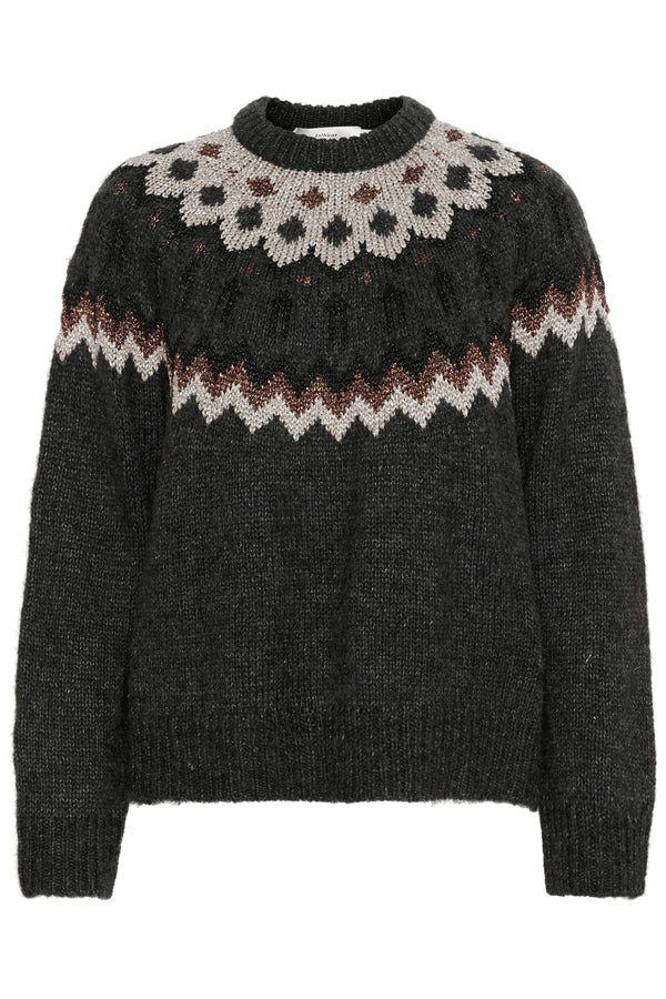 InWear TeylorlW Fair Isle Pullover 30109758 Grå