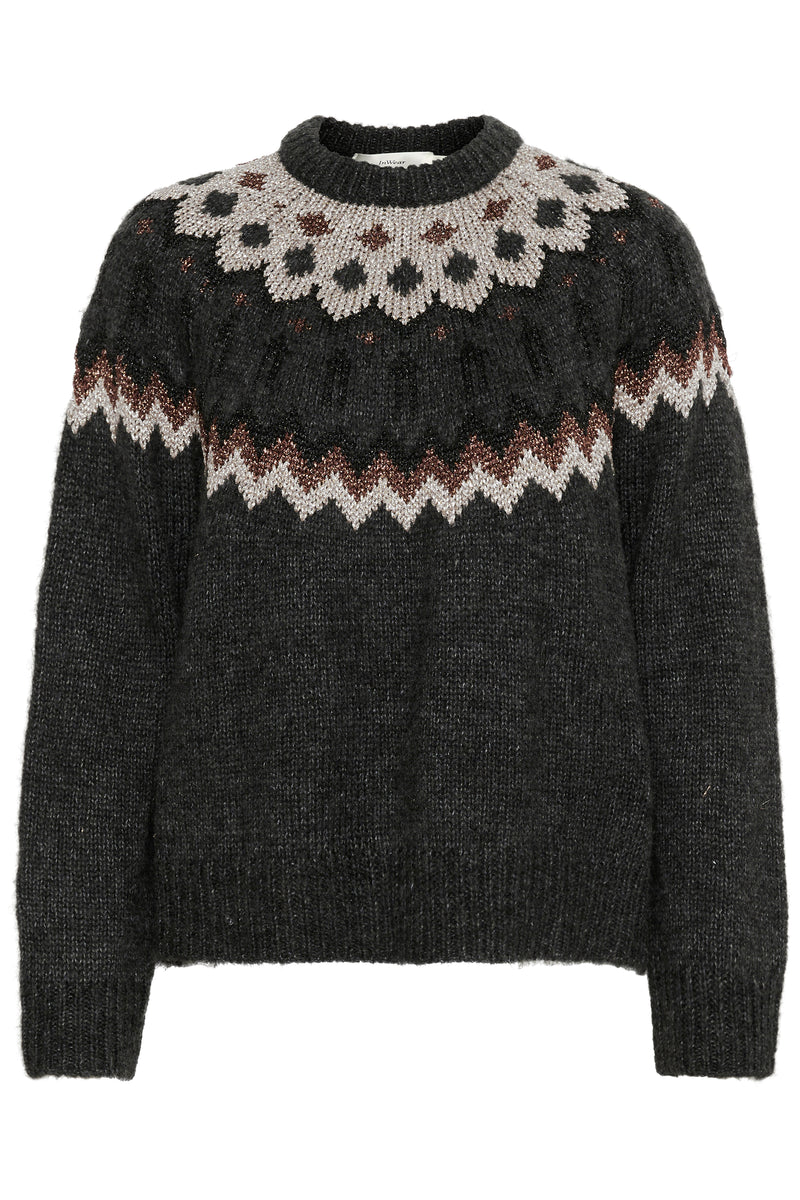 InWear TeylorlW Fair Isle Pullover 30109758 Grå