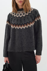 InWear TeylorlW Fair Isle Pullover 30109758 Grå
