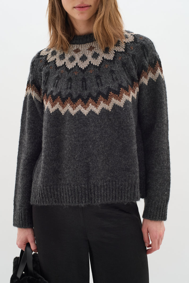 InWear TeylorlW Fair Isle Pullover 30109758 Grå