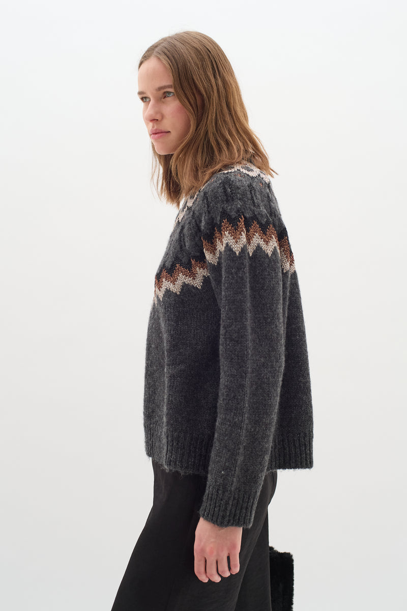 InWear TeylorlW Fair Isle Pullover 30109758 Grå