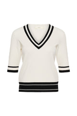 InWear LeenahIW V-Neck Blouse 30110675 Col. Vailla/black stripe