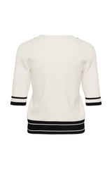 InWear LeenahIW V-Neck Blouse 30110675 Col. Vailla/black stripe