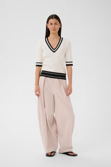 InWear LeenahIW V-Neck Blouse 30110675 Col. Vailla/black stripe