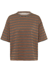 InWear PannieIW Oversize Tshirt Melange 30110826 Col.COFFEE QUARTZ MELANGE STRIPES