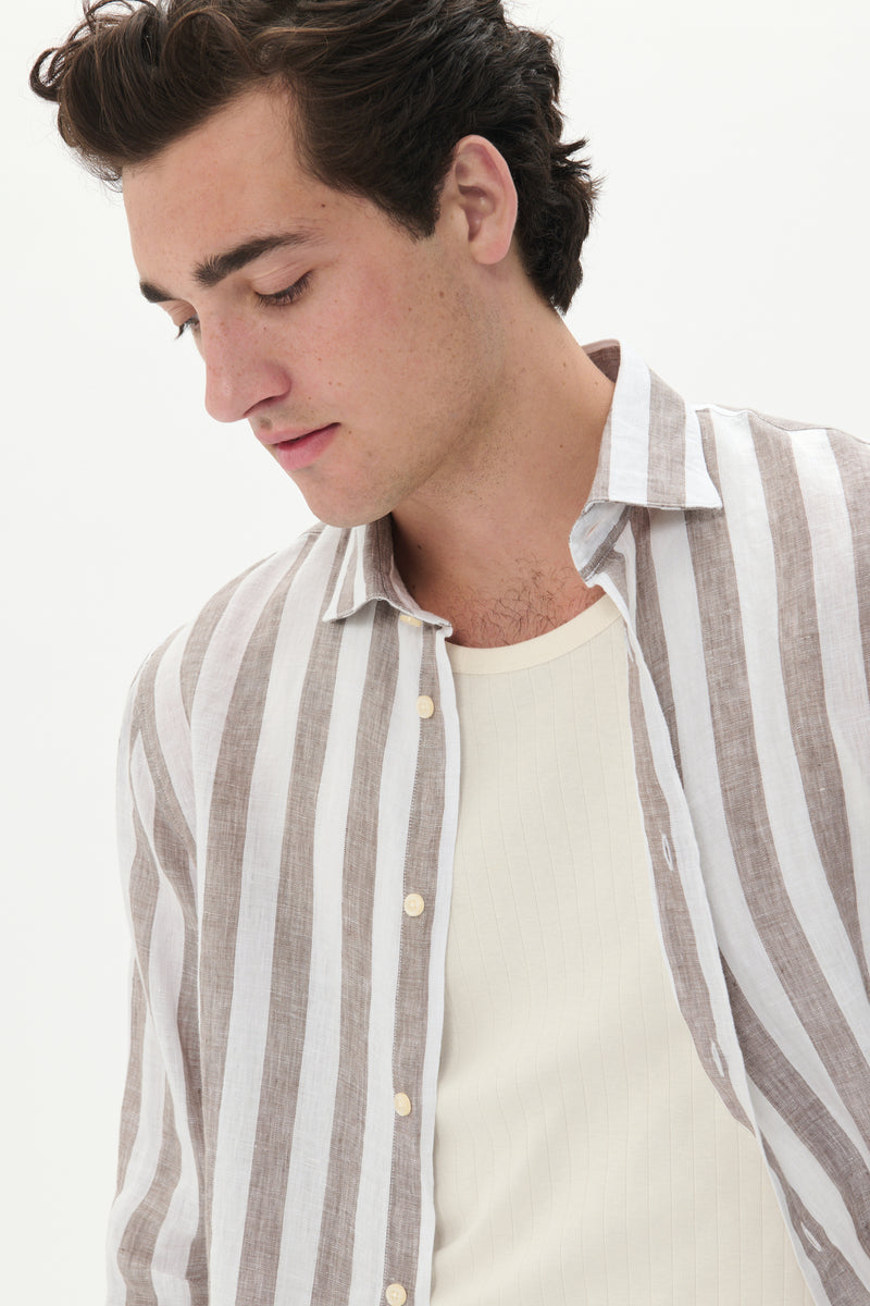 Matinique hørskjorte Marc 30207874 sand