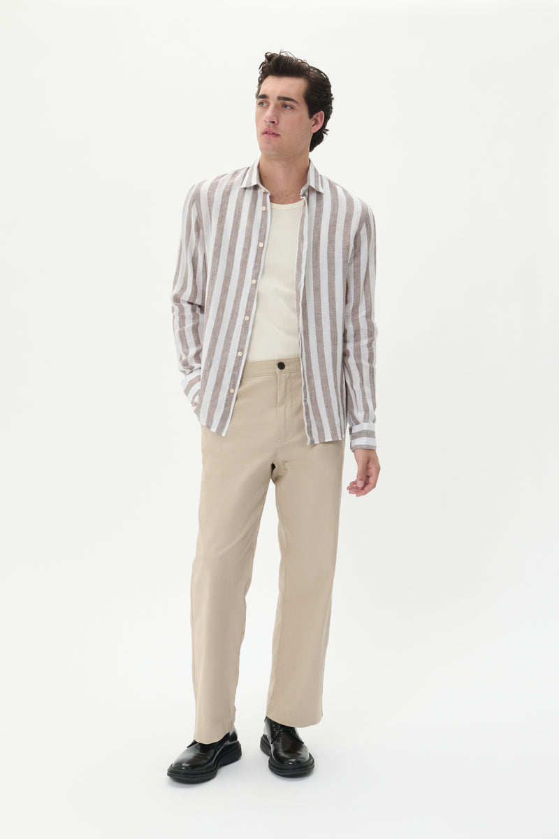 Matinique hørskjorte Marc 30207874 sand
