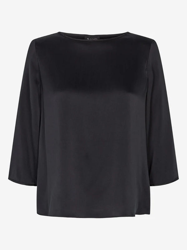 Sand Copenhagen Bluse Matt-Nova Drape 3176 Sort