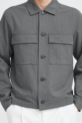 Casual Friday overshirt 20506187 grå strib