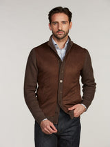 Stenstrøms hybrid cardigan 430042-2594 brun