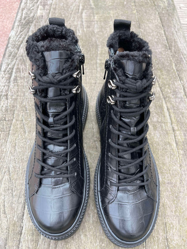Paul Green Støvle Croco 5287-07x Sort