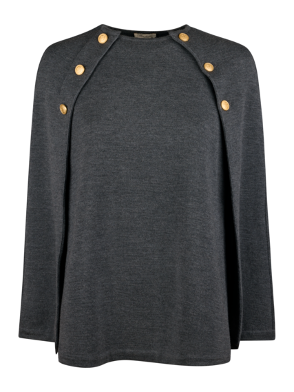 Stenstrøms Cape Mary Knit Poncho Grå