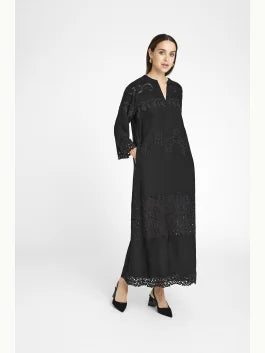 Gustav Kjole Anika Long Embroidery 54512 Sort 1999