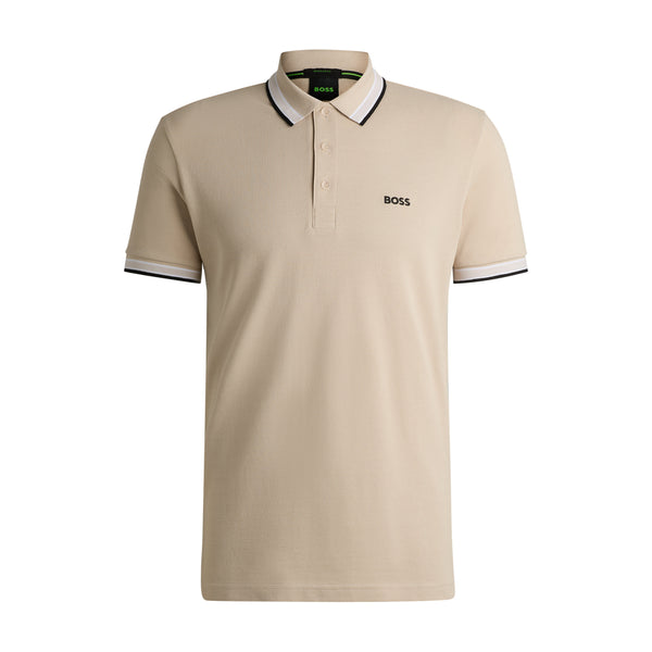Boss polo t-shirt Paddy 50469055 open beige  284