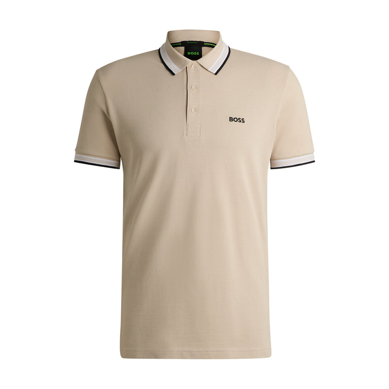 Boss polo t-shirt Paddy 50469055 open beige  284