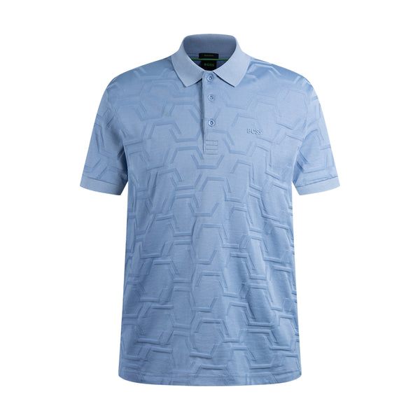 Boss polo t-shirt Hexaquilt 50533239 lyseblå