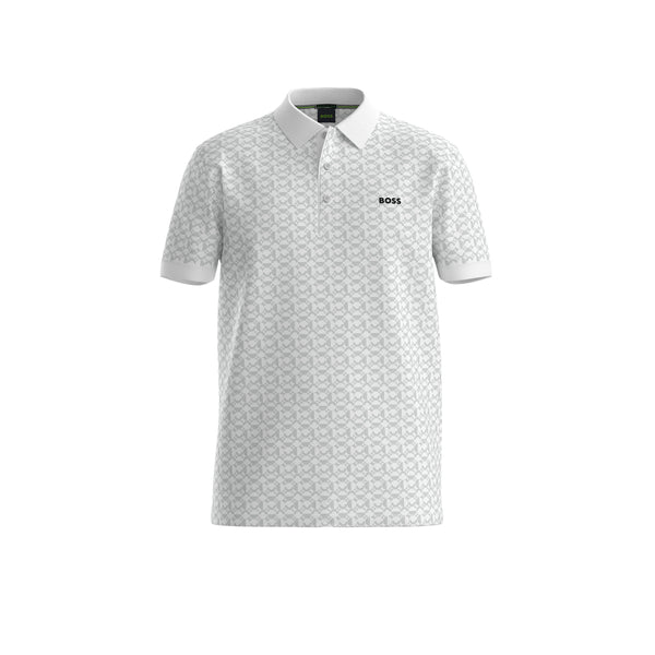 Boss polo t-shirt Paddy striped 50540719 hvid