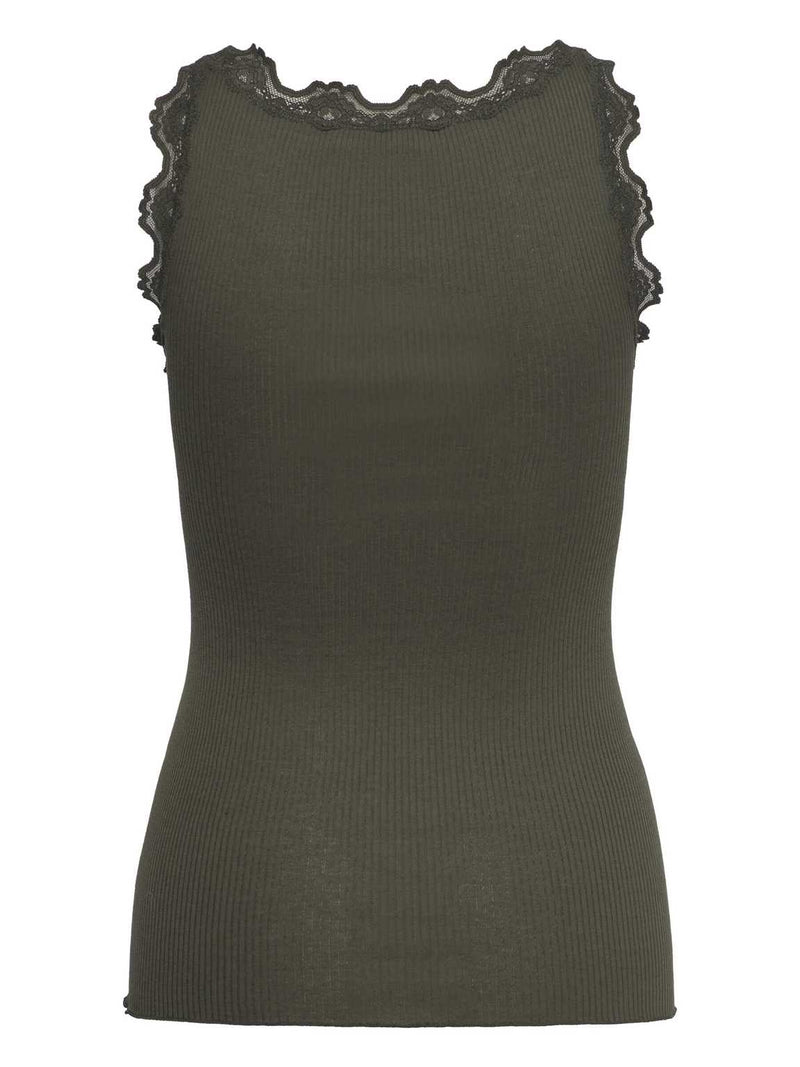 Rosemunde RWBabette Silk SL U-Neck Long Lace Top 5205 Col. Forrest Nigth 161