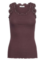 Rosemunde RWBabette Silk SL U-Neck Long Lace Top 5205 Col. Fudge 820