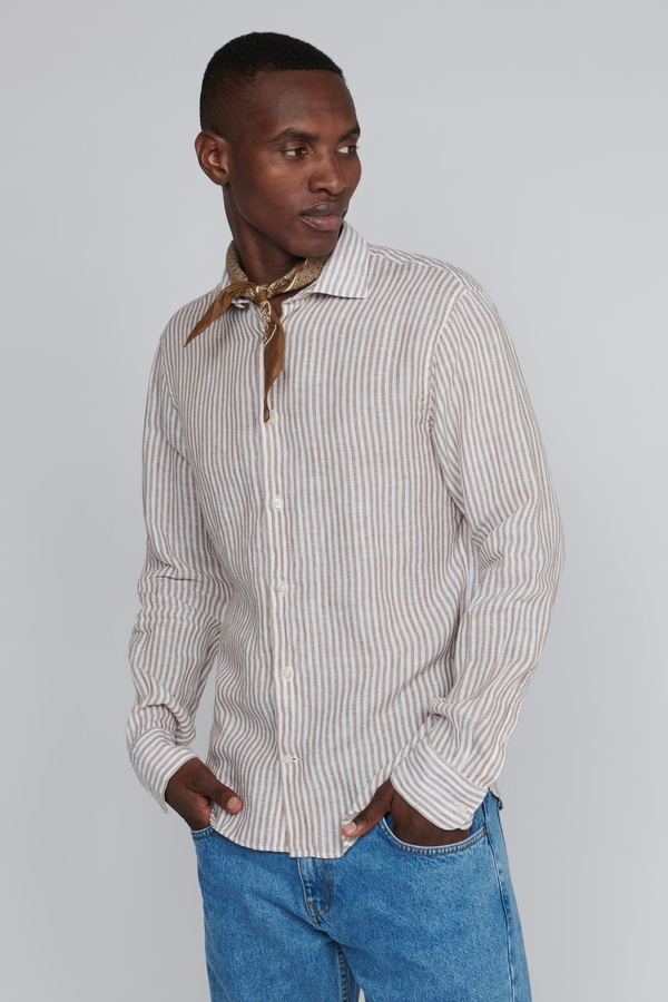 Matinique hørskjorte Marc 30207239 sand