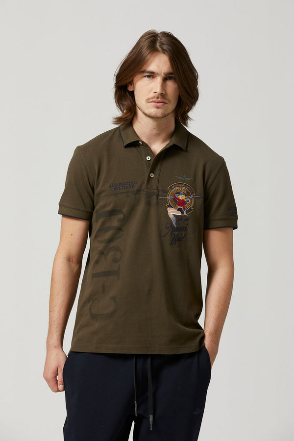 Aeronautica polo t-shirt PO1706 army