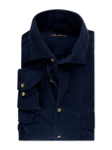 Stenstrøms fløjlsskjorte 673721-9089 navy