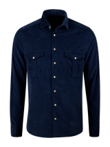 Stenstrøms fløjlsskjorte 673721-9089 navy