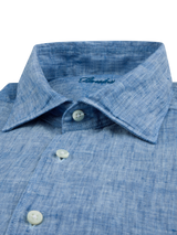 Stenstrøms hørskjorte 675721 7970 fitted, blue