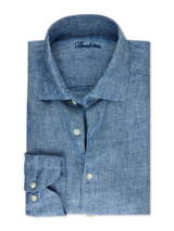 Stenstrøms hørskjorte 675721 7970 fitted, blue