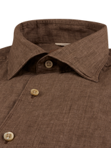 Stenstrøms hørskjorte 675721 7970 fitted, brun
