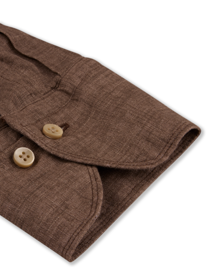 Stenstrøms hørskjorte 675721 7970 fitted, brun
