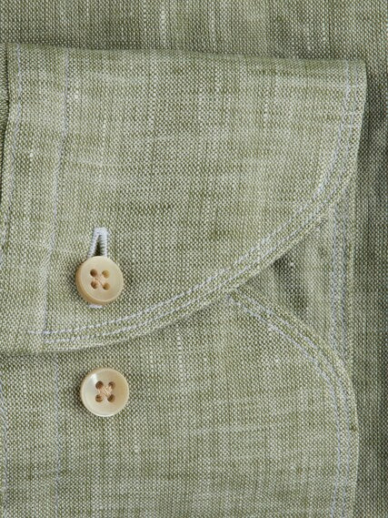 Stenstrøms hørskjorte 675721 7970 fitted, grøn