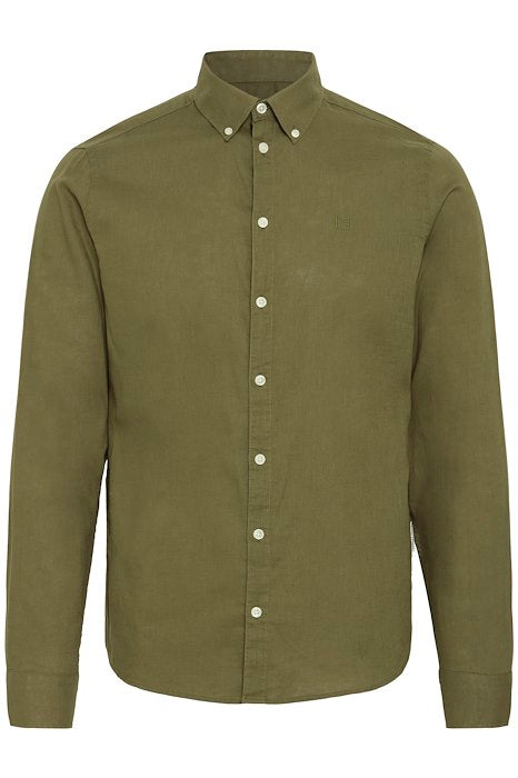 Casual Friday hørskjorte 20504577 army 180523