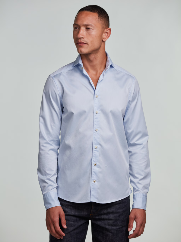 Stenstrøms skjorte 674221-1467 lyseblå twill/100