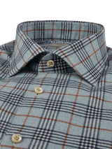 Stenstrøms skjorte flannel 612711-9040 lyseblå