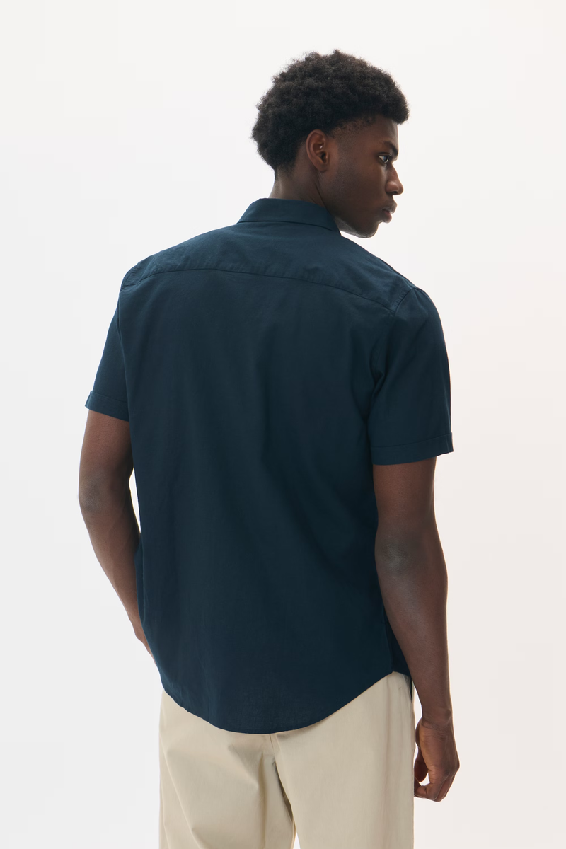 Matinique hørskjorte MAtrostol BD SS 30206086 navy