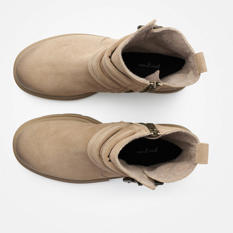 Paul Green Støvle Soft Suede Almond 9035-06x Sand
