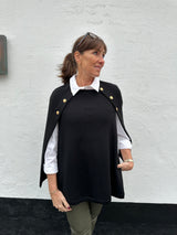 Stenstrøms cape Mary knit Poncho sort