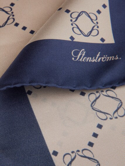 Stenstrøms Silk Scarf 9314910000 Hvid/Navy 191