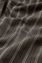 Atelier Taktil Gwen Big Scarf Shirt Stunning Stripe A1113 Col. Hunter green