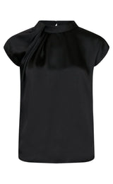 Neo Noir Bluse Fleur Drapy Satin 160990 Sort 100
