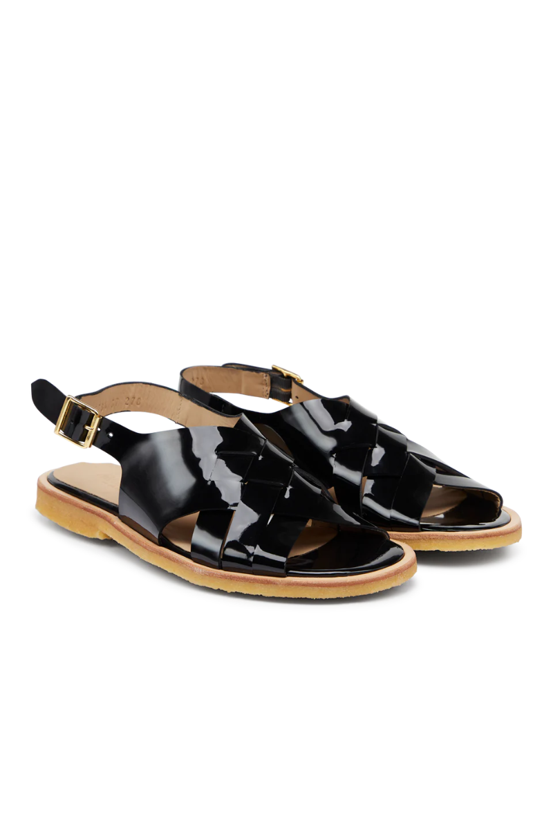 Angulus Sandal lak 5784-1012320 Sort m.flet
