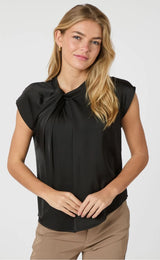 Neo Noir Bluse Fleur Drapy Satin 160990 Sort 100
