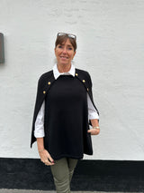 Stenstrøms cape Mary knit Poncho sort