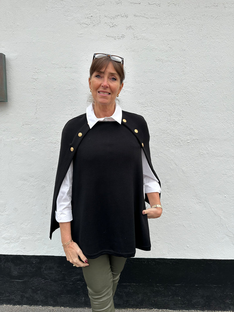 Stenstrøms cape Mary knit Poncho sort