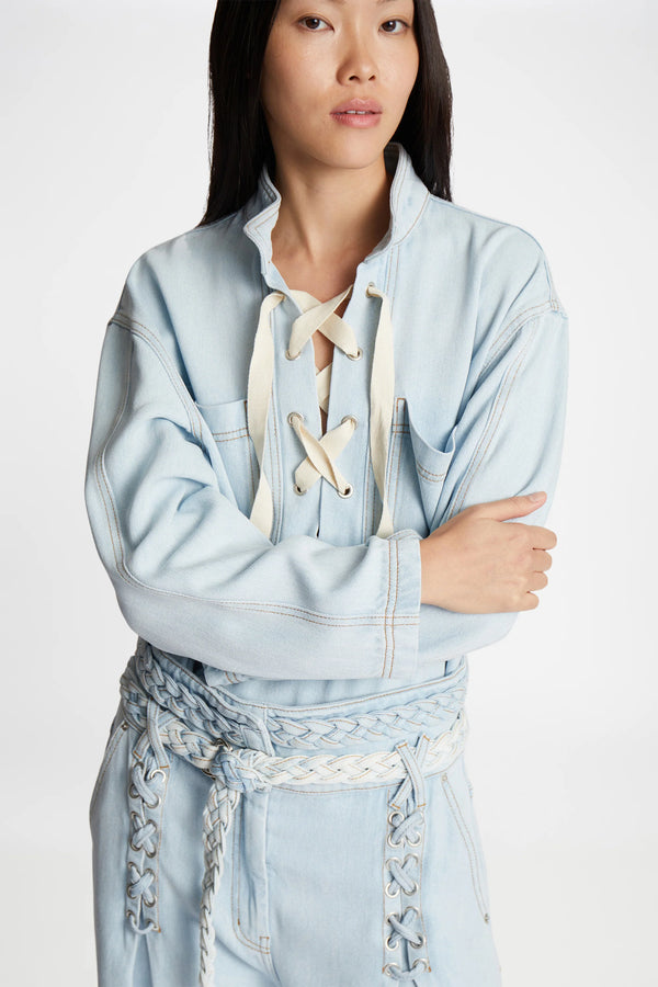 Munthe denim skjorte Fuxalima lyseblå