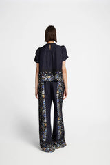 Munthe Bluse Fahsai Sort med blomster