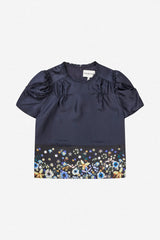 Munthe Bluse Fahsai Sort med blomster
