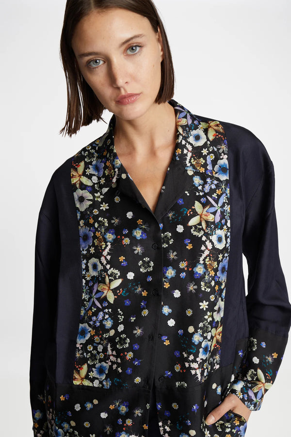 Munthe Skjorte Faiza Sort med blomster